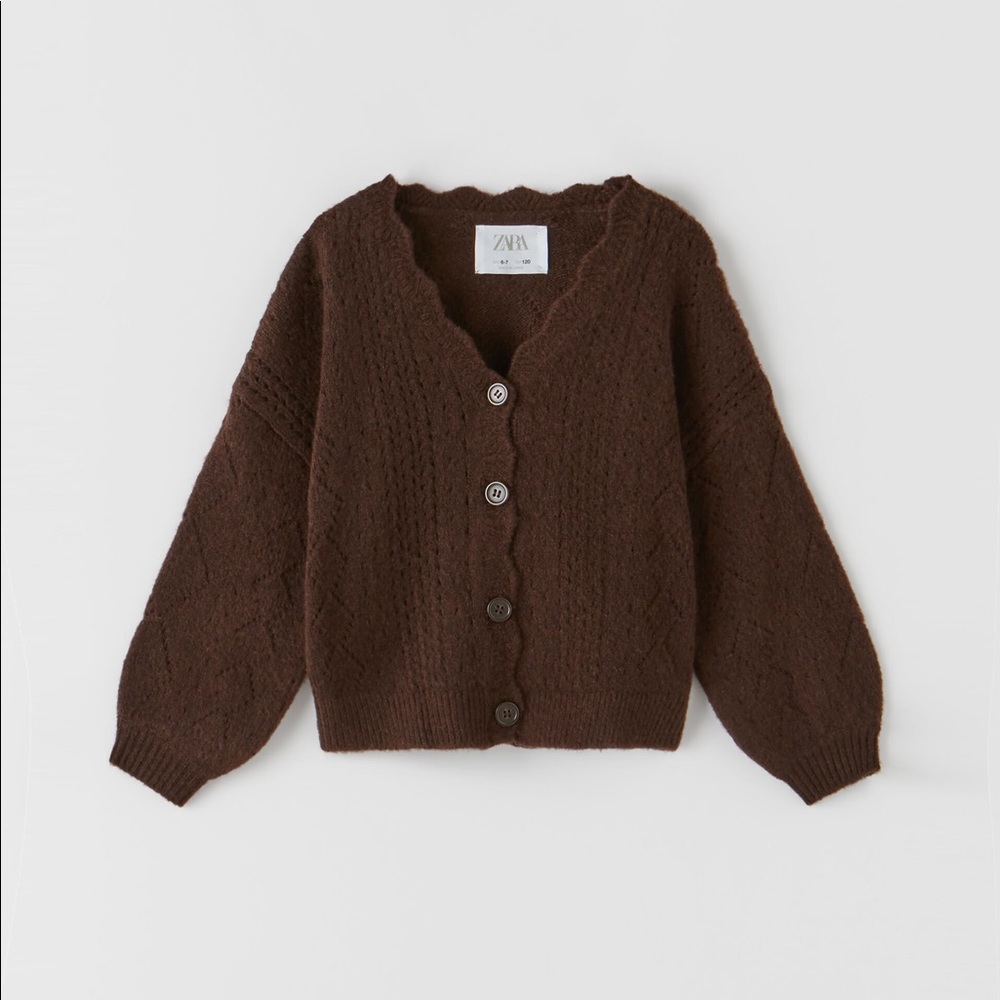 Zara Kids Pointelle Knit Cardigan
